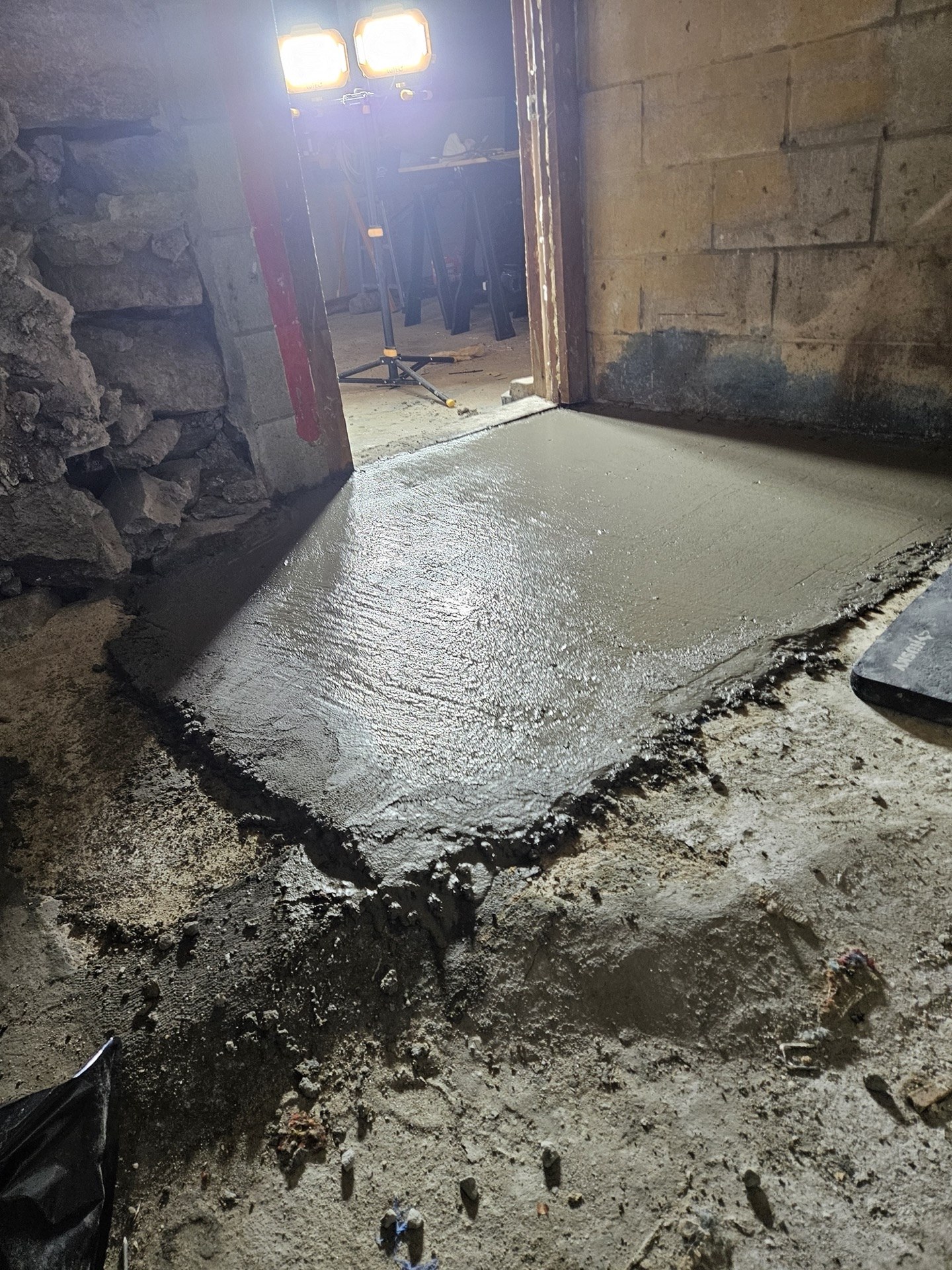 Finished cement work after pour