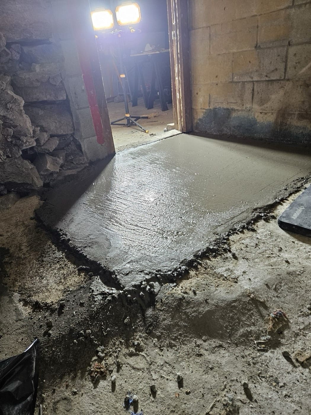 Finished cement work after pour