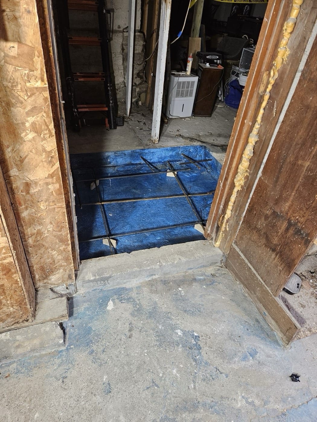 Exterior area prepared for cement pour