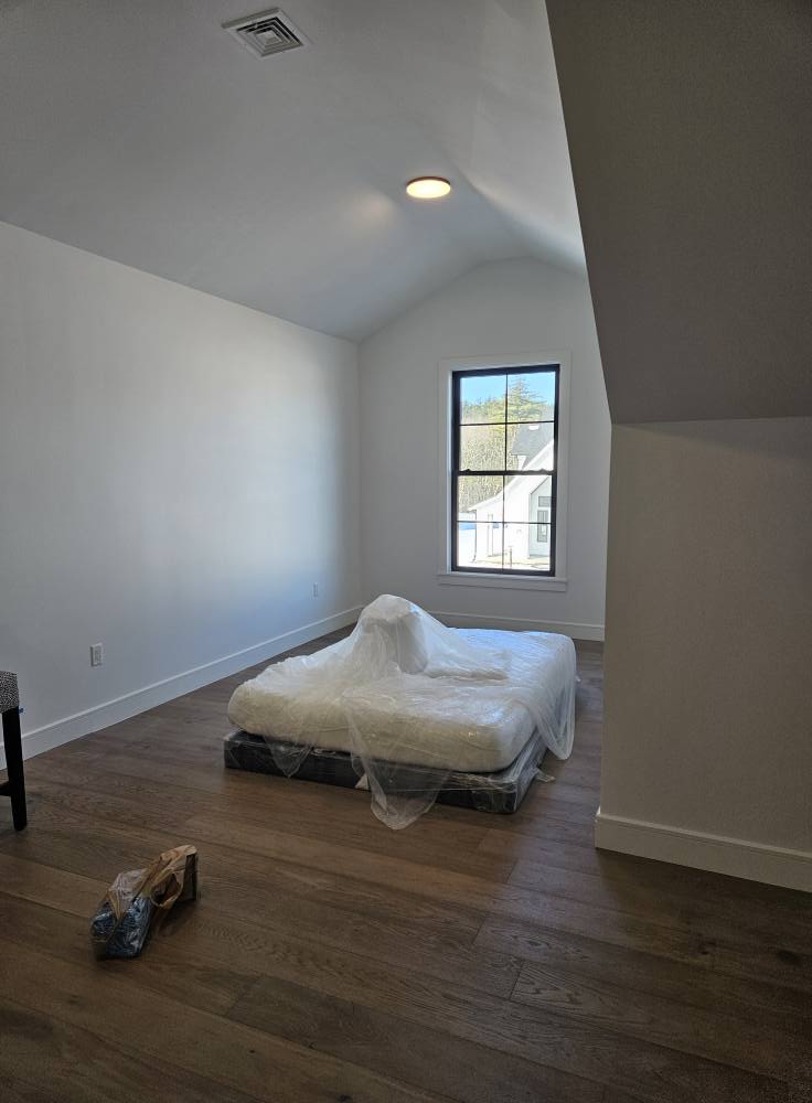 Interior repaint with clean trim work and bright finish