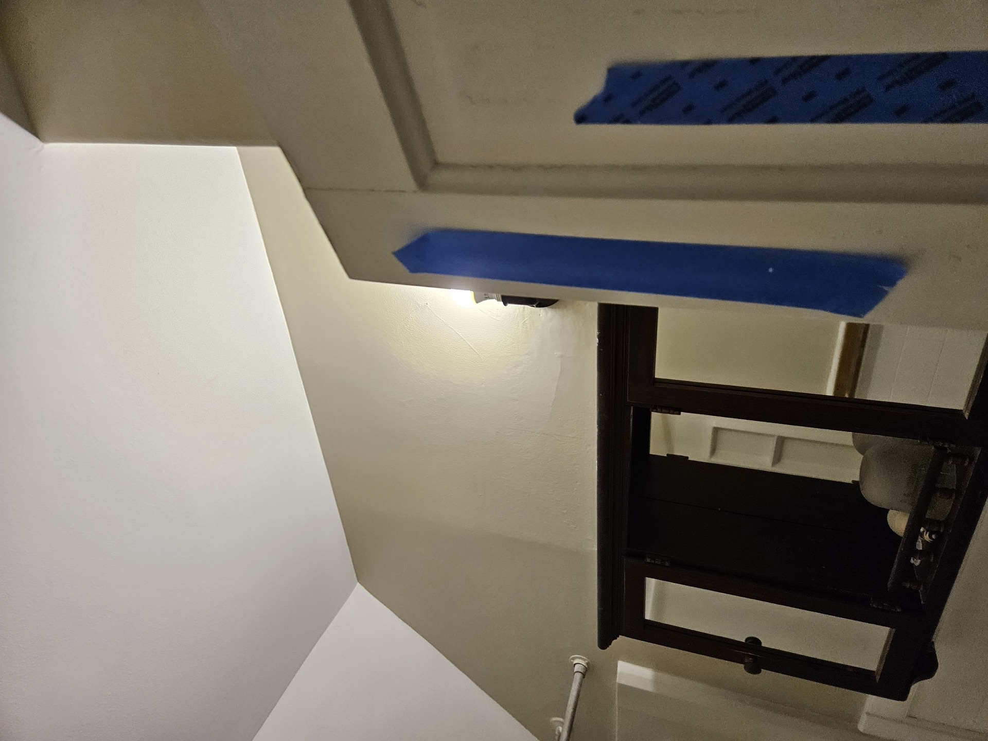 Ceiling after drywall repair and repaint