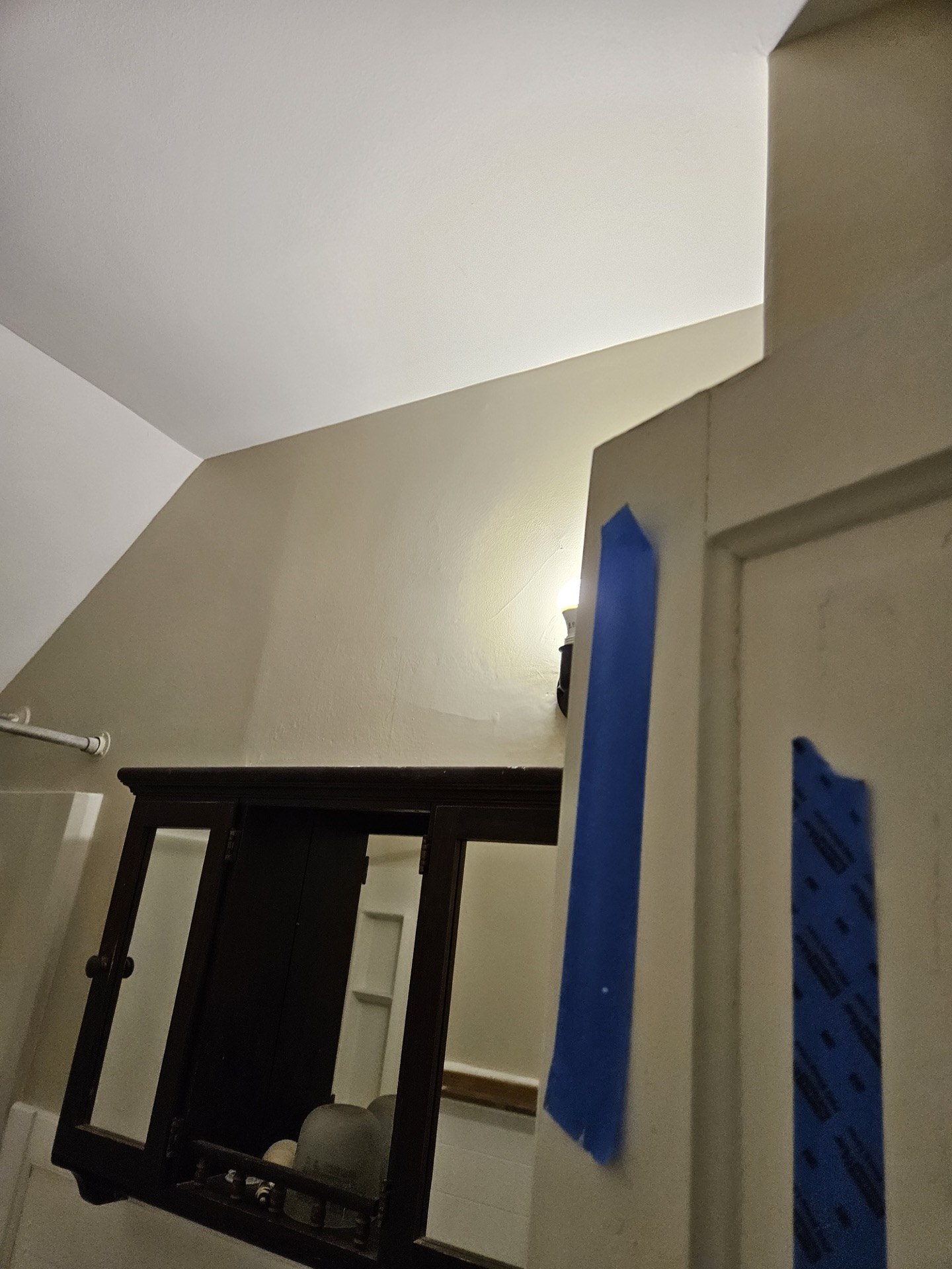 Ceiling after drywall repair and repaint
