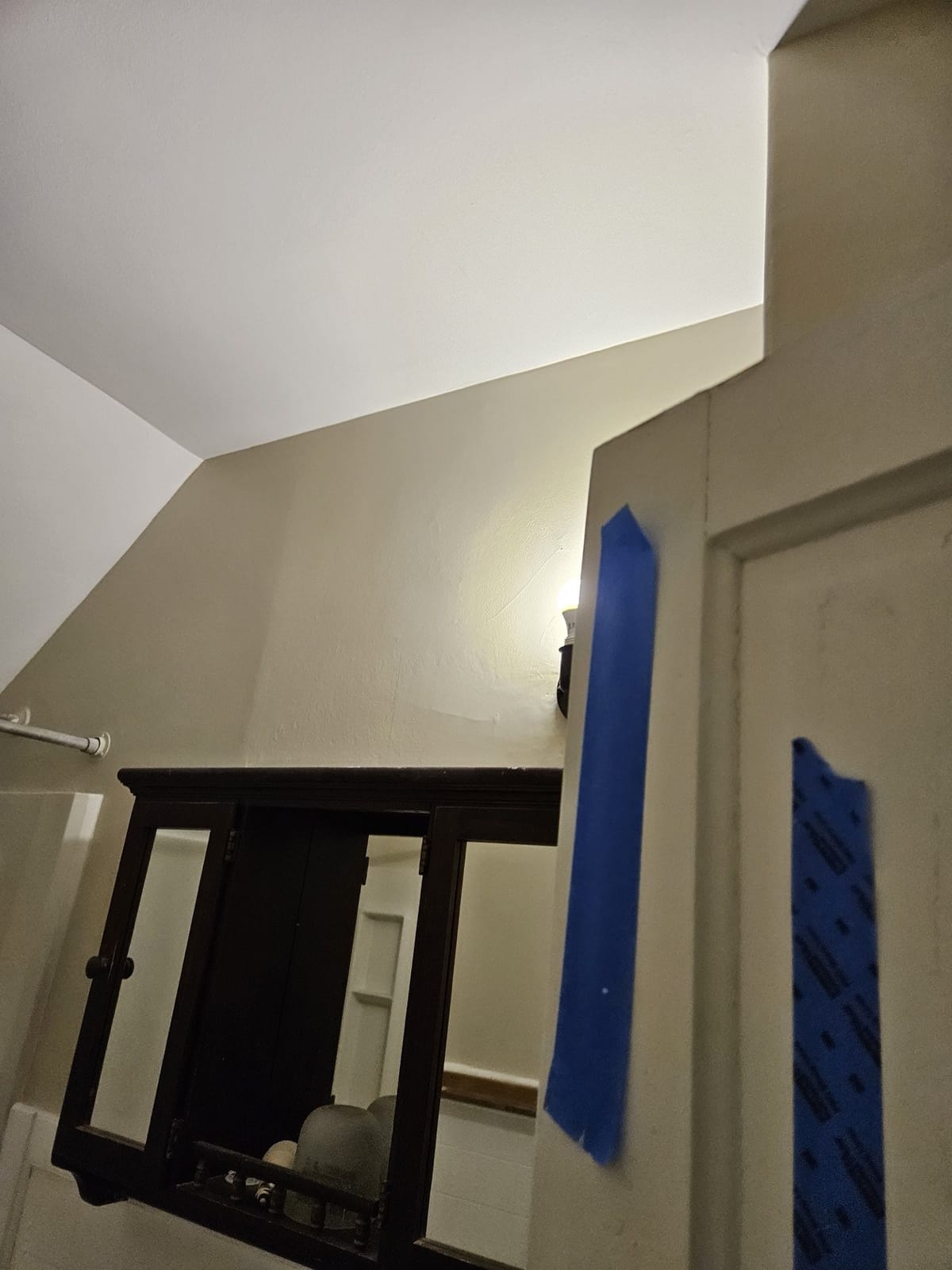 Ceiling after drywall repair and repaint